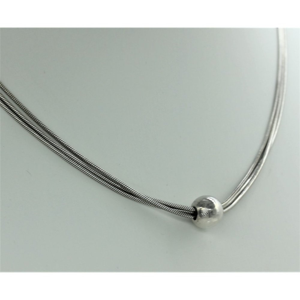 925 STERLING SILPADA Thoreau 3 strand necklace VINTAGE w/patina  16" - Picture 3 of 6